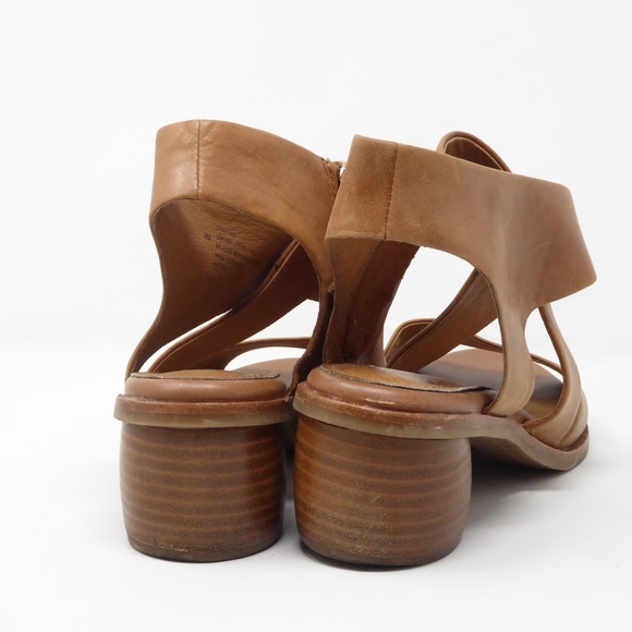 Sofft Womens Camille Tan Leather Strappy Block Heel Peep Toe Sandals Size 8M - Picture 4 of 7